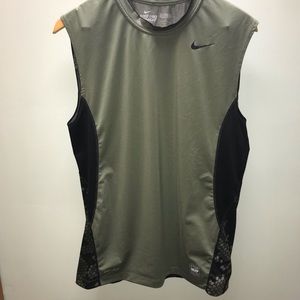 Army green Nike Pro Combat DRI-FIT tank top